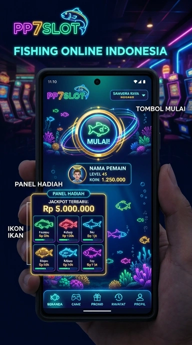 Tampilan antarmuka utama aplikasi pp7slot.